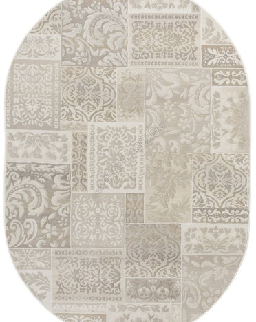 Ковер бельгийский 641532575 Nubian Ivory (PP Heatset Высокоплотный, бежевый, серый, кремовый) овальный