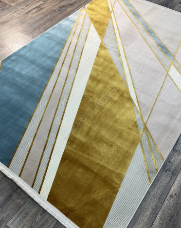 Ковер персидский 1001 Paris (Бамбуковый шелк, желтый, синий, серый)