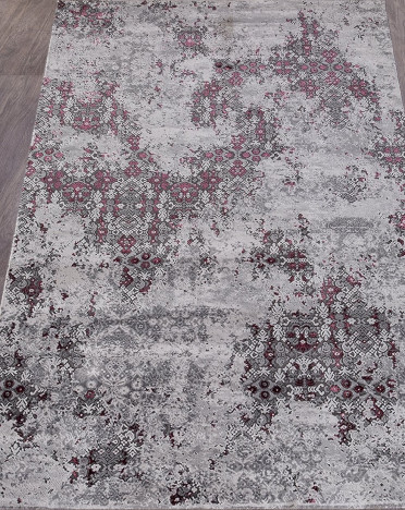 Ковер турецкий 23418-950 GRAND (Полиэстер, серый, розовый)