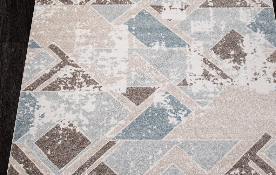 Российский ковер D979 - BEIGE-BLUE - Прямоугольник - коллекция NATUREL