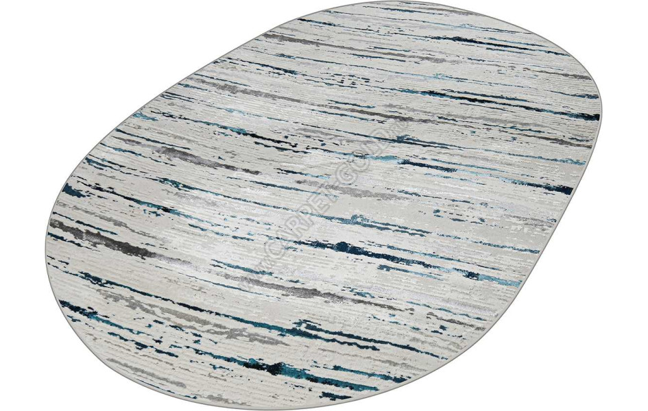 38462A OVAL BLUE FLS / L.GREY Kleopatra
