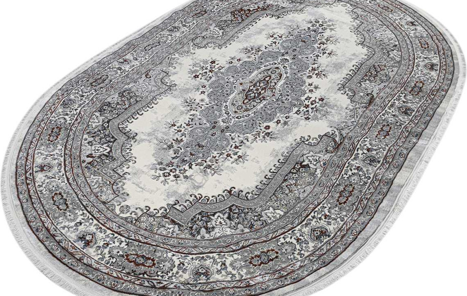 Турецкий ковер Regnum 37662B OVAL BLUE / L.GREY