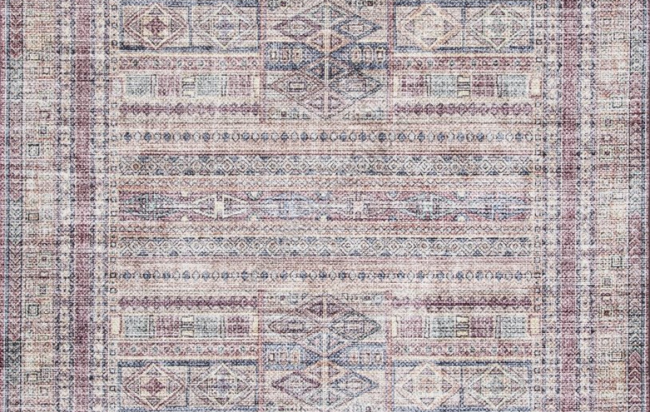 Ковер AB103A - RED / BLUE - Прямоугольник - коллекция LOTUS