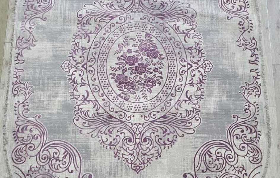 Турецкий ковер Amatis Lux 36560A OVAL GREY / LILA