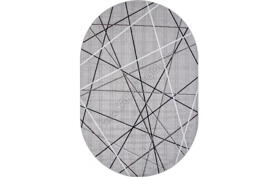 Ковер F395 - GRAY - Овал - коллекция SILVER