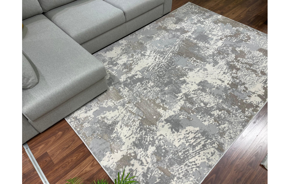 Ковер комнатный на пол серый абстракция AC22